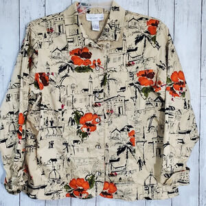 SUSAN GRAVER Floral pattern JACKET.SIZE M
